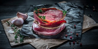 Foodfotografie, BeefBacon, Filet mit BeefBacon